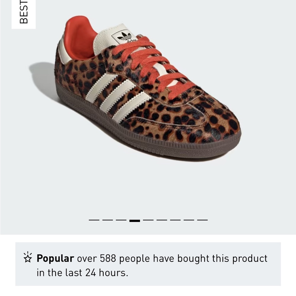 Adidas Handball Spezial Leopard Print Sneakers with Orange Accents